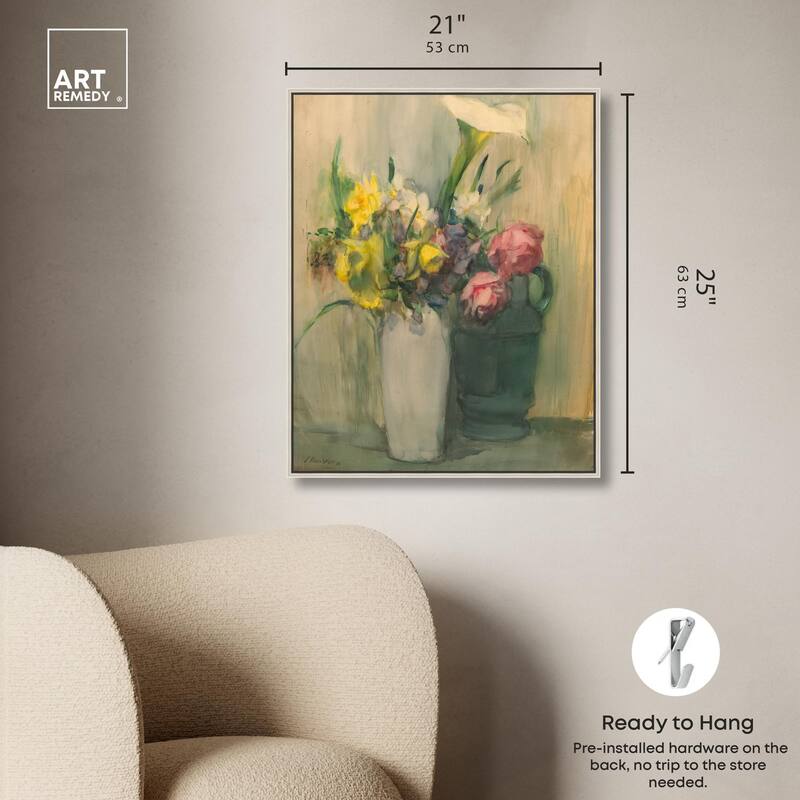 Flowers by Julian Alden Weir Canvas by Art Remedy