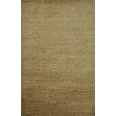 Hand Knotted Oriental 100% Wool Carpet Modern Solid Brown Gabbeh Area Rug - 7' 11'' X 5' 8''