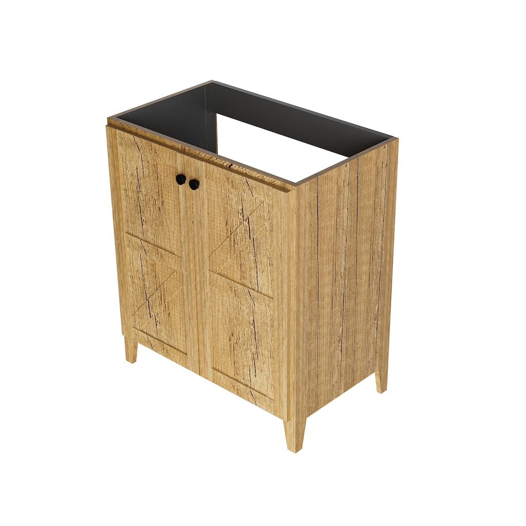 GDFStudio - Aero Modern Mid-Century Foldable Bathroom Vanity with Soft Close Function & Amper Storage Spaces, WITHOUT Sink