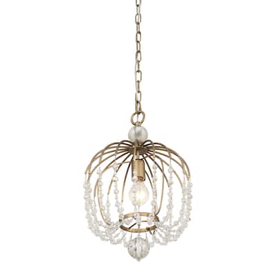 Varaluz Voliere 1-light Havana Gold Crystal Pendant
