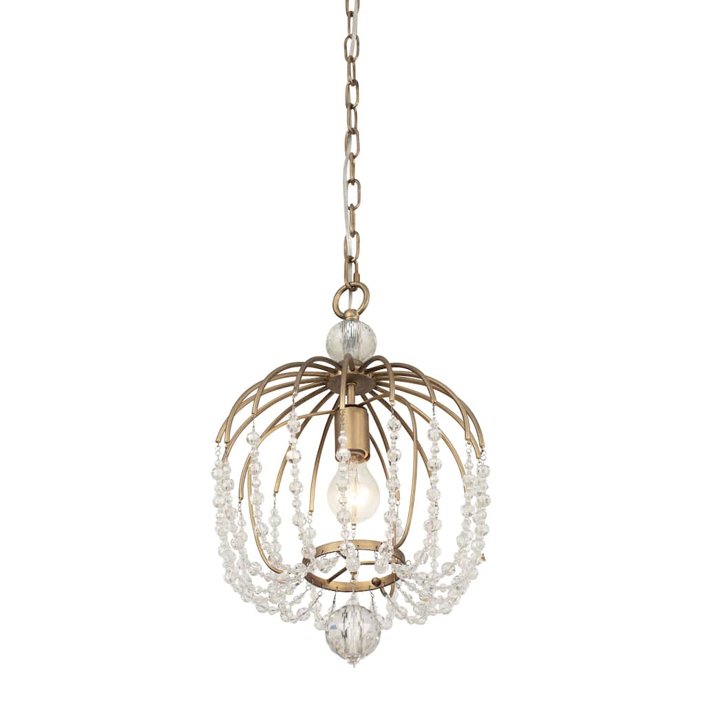 Varaluz Voliere 1-light Havana Gold Crystal Pendant