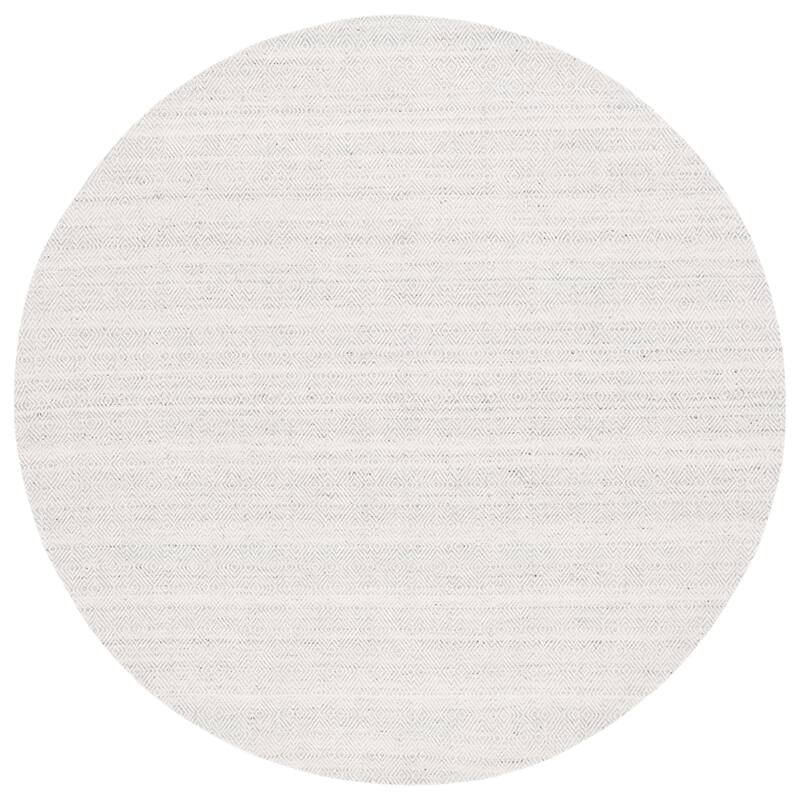 Martha Stewart by SAFAVIEH Madelon Geometric Wool Rug - 6' Round - Light Blue/Ivory