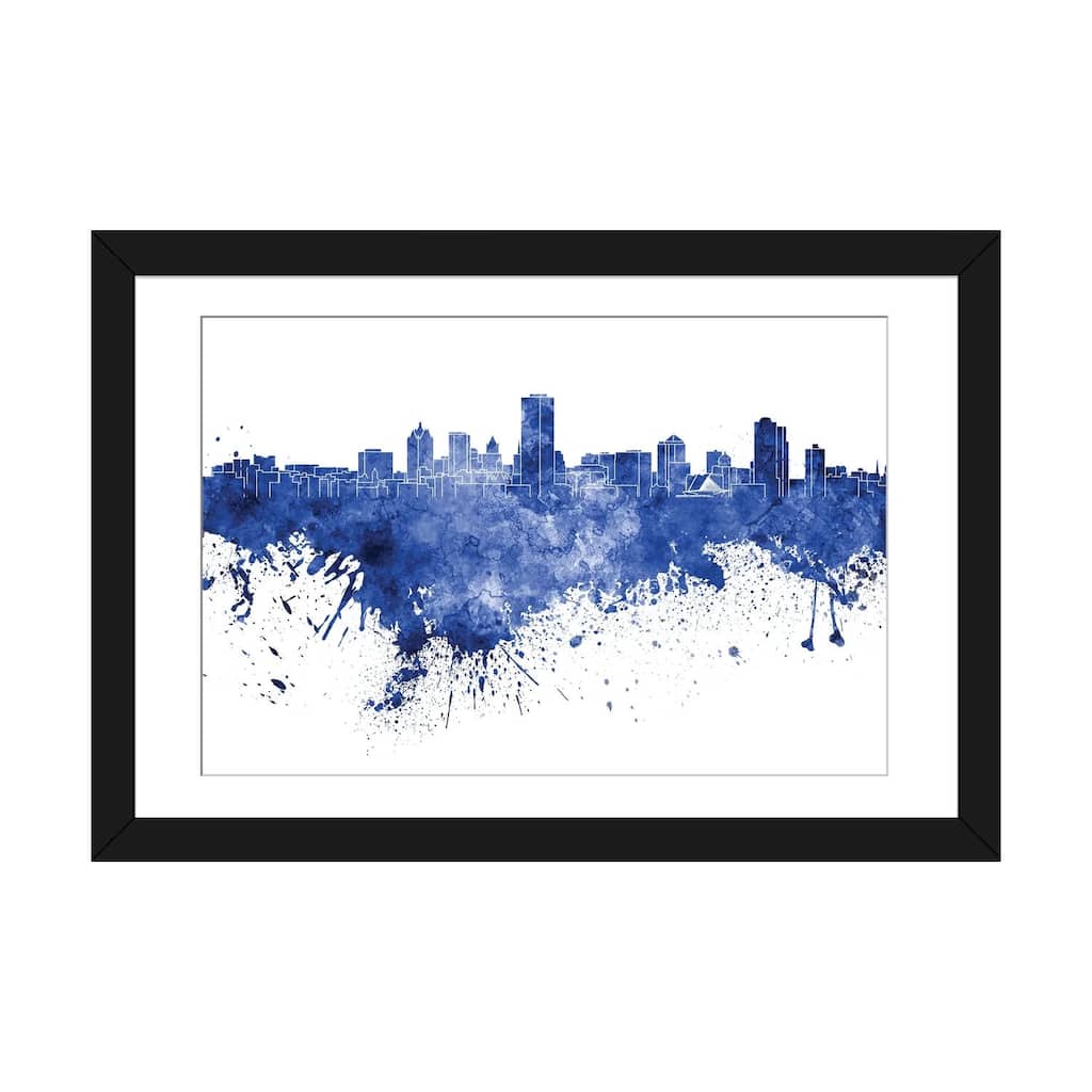 iCanvas "Milwaukee Skyline In Blue" by Paul Rommer