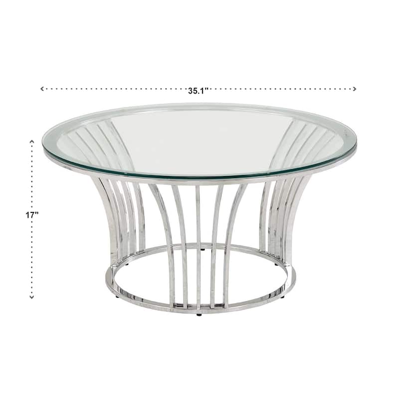 Cottbus Chrome Finish Coffee Table with Glass Top by iNSPIRE Q Bold
