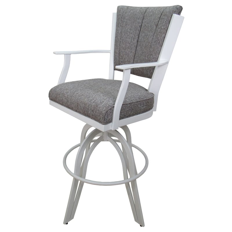 Montana Grey Swivel Tilt Metal 30" or Counter 26" Bar Stool - White - Counter Height