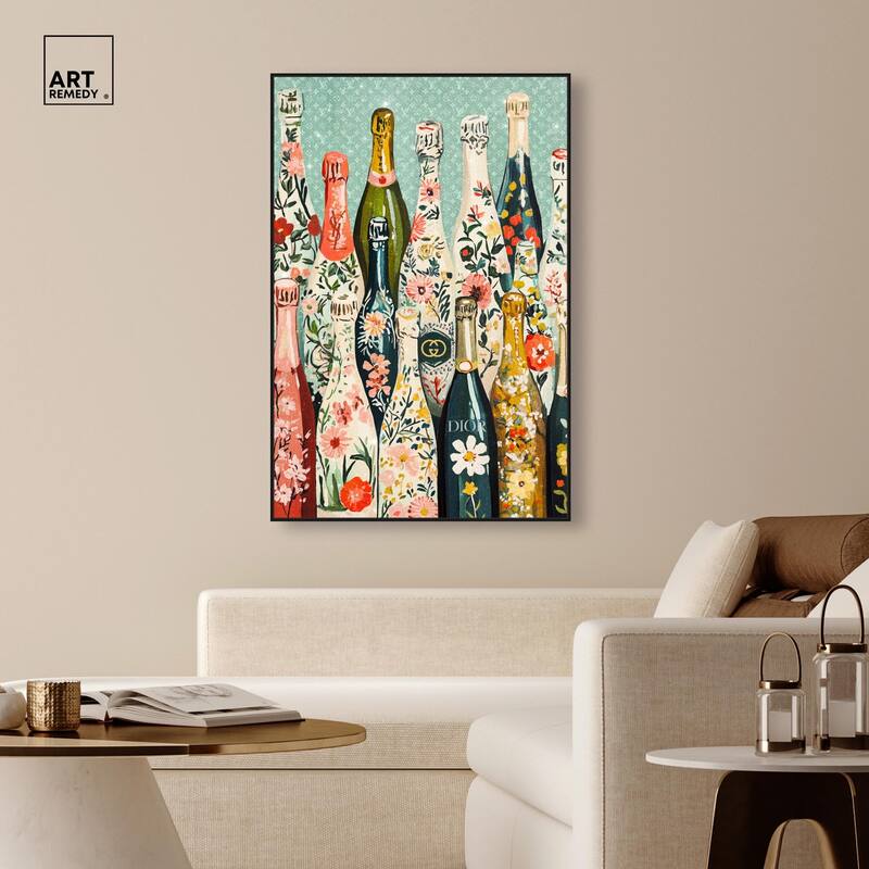 Floral Collection Bottles Canvas by Art Remedy