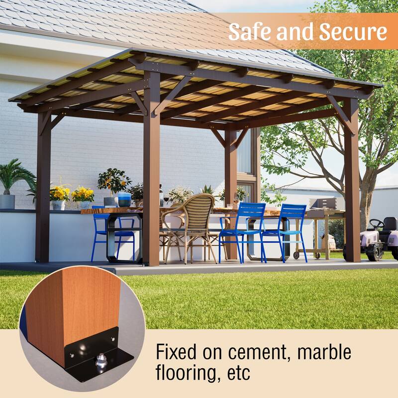 GDFStudio - Oliver Heavy Duty Outdoor Carport Gazebo with Waterproof Shade and Reinforced Base