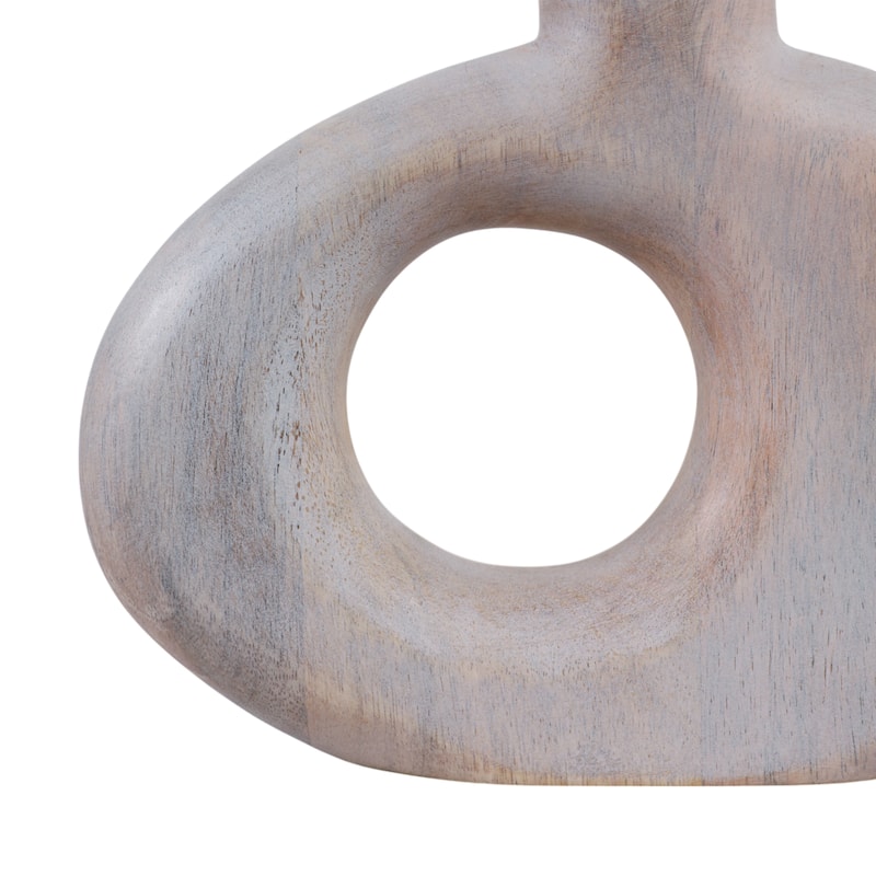 Modern Cut Out Wood Table Vase - Decorative Tall Table Vase