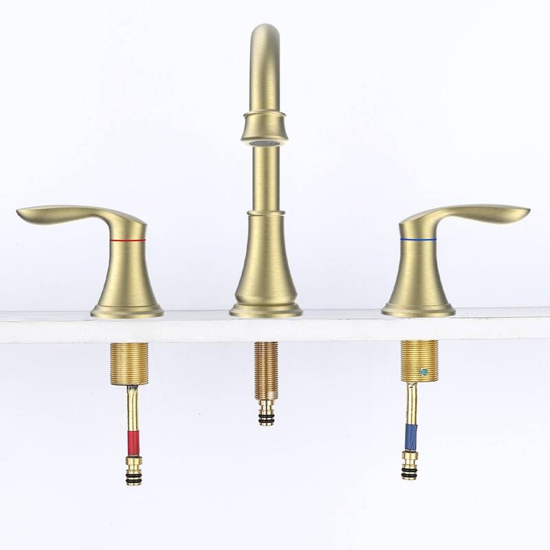 2-Handle Bathroom Sink Faucet 3 Hole 360° Swivel Spout Vanity Sink with Pop Up Drain Assembly and cUPC Water Supply Hoses