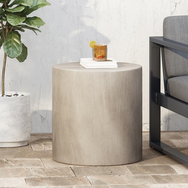 slide 2 of 7, Legion Lightweight Concrete Side Table by Christopher Knight Home Light Gray