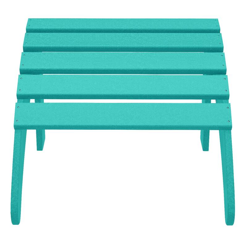 Polytrends Laguna Hdpe All Weather Outdoor Patio Foldable Ottoman - Turquoise