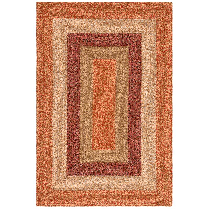 SAFAVIEH Handmade Braided Ecenur Indoor/Outdoor Machine Washable Rug - 3' Square - Rust/Red