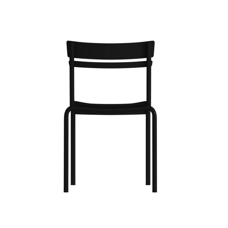 Modern Commercial Grade 2 Slat Indoor/Outdoor Steel Dining Chair