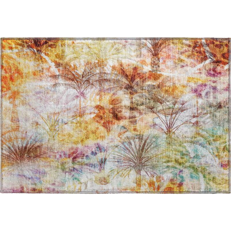 Premium Washable Super Soft Tropical Watercolor Mayfield Rug