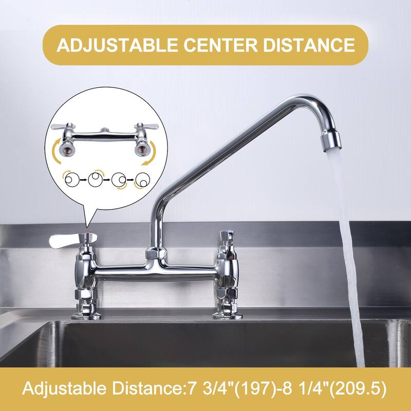 WOWOW Minimalist Bridge-Style Desk-Mounted Dual-Handle Faucet