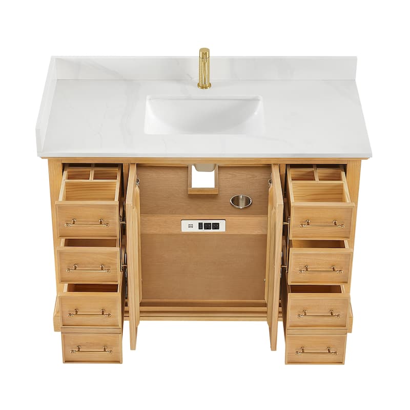 Tokyo Bath Vanity with Quartz Stone Top without Mirror