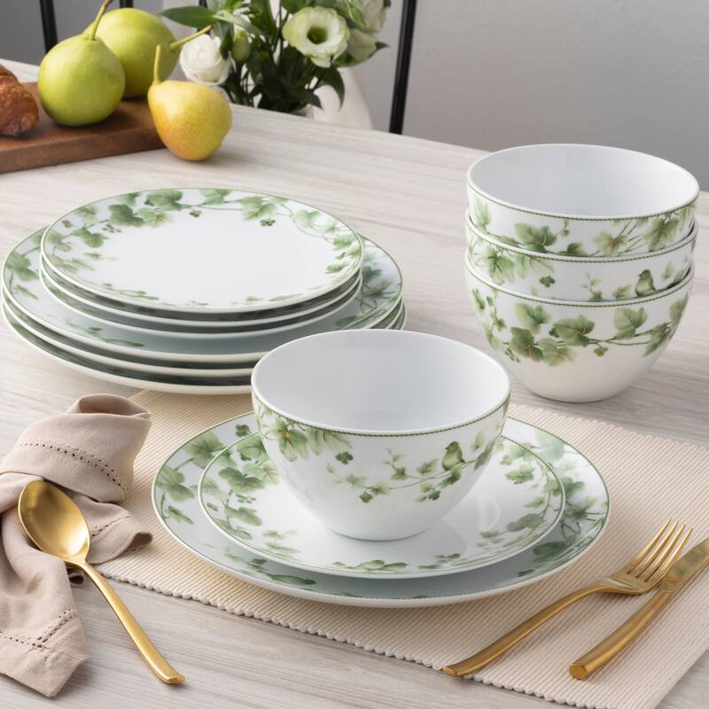 Ivy Whisper 12-Piece Dinnerware Set, Service for 4