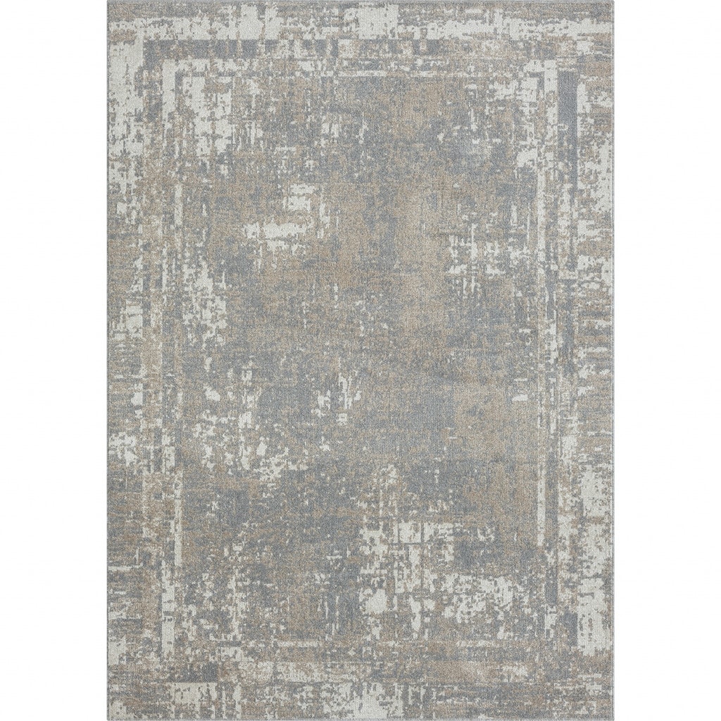 Distressed Abstract Area Rug - 8' x 10'