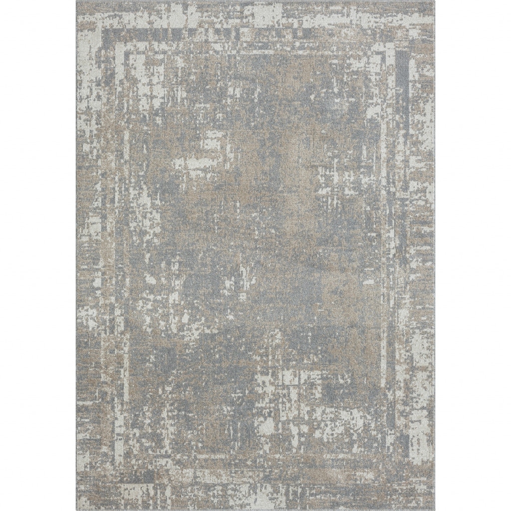 Distressed Abstract Area Rug - 8' x 10'