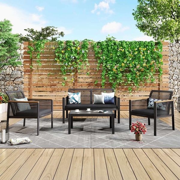 Black wicker patio new arrivals sofa