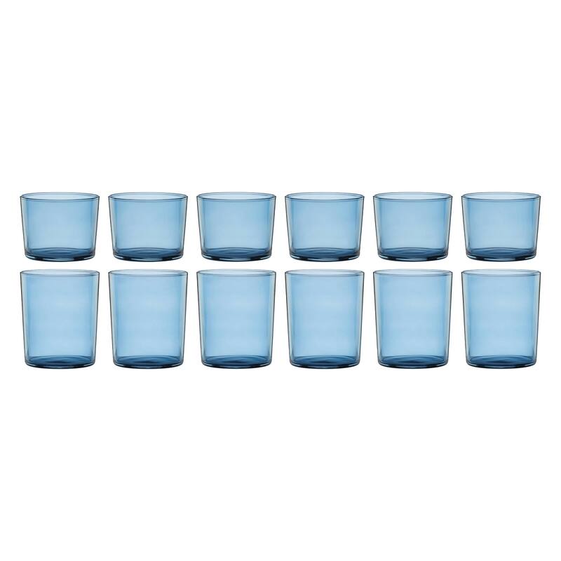 Oneida Stackables Drinkware Tall and Short Glasses, Set of 12 - Set of 12 - Blue
