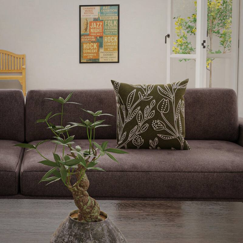 Rizzy Home Botanical Embroidered Throw Pillow