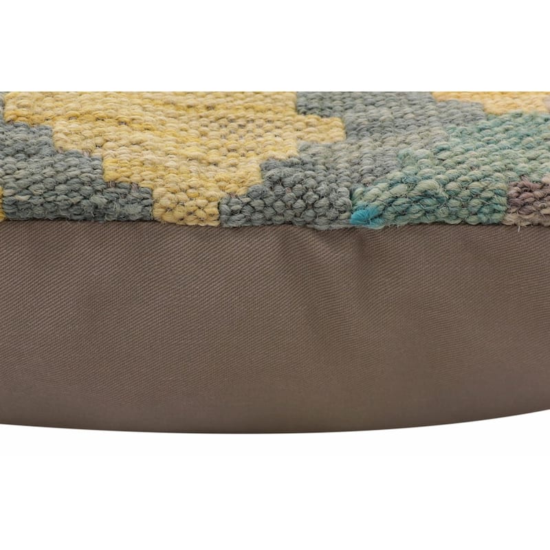 Tribal Mann Turkish Hand-Woven Kilim Pillow - 18'' x 18''