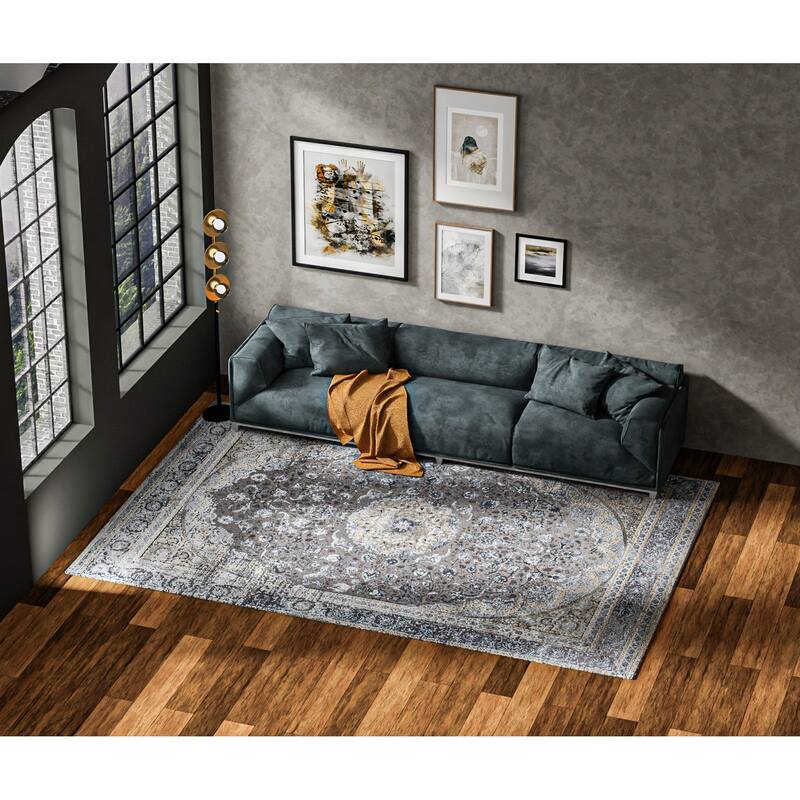 Bashian Guiliana Grey Contemporary Area Rug