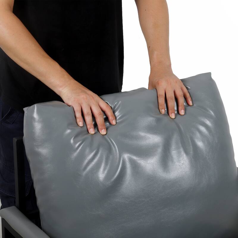 PU Leather Armchair with Metal Frame & Comfortable Cushion