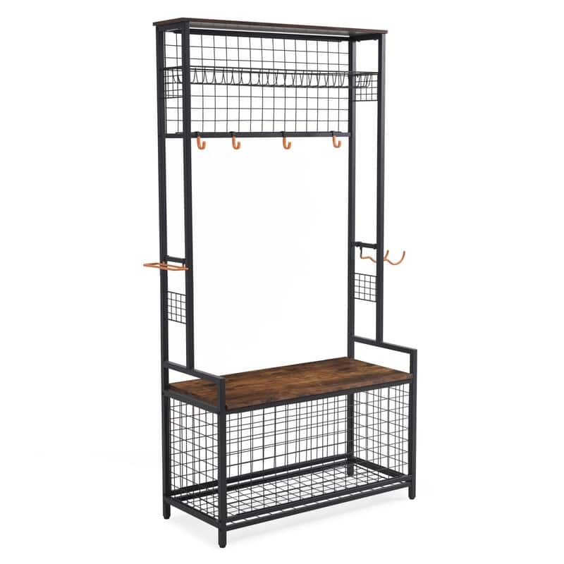 Mieres Garage Sports Equipment Organizer, Garage Ball Storage Rack, Garage Organizer with Basket and Hooks