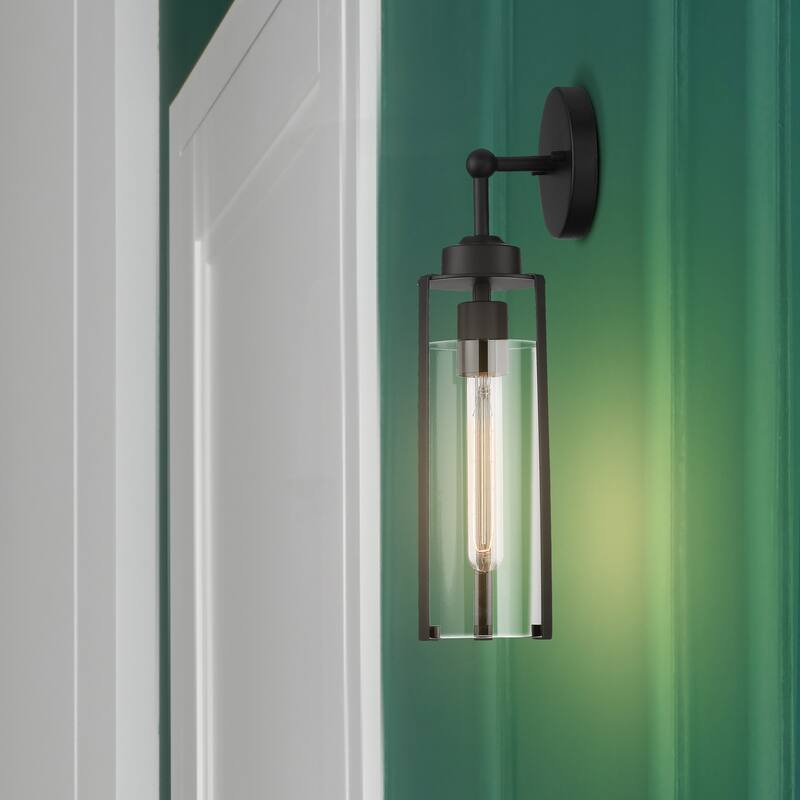 Marina - 1 Light Sconce with Clear Glass - Matte Black Finish