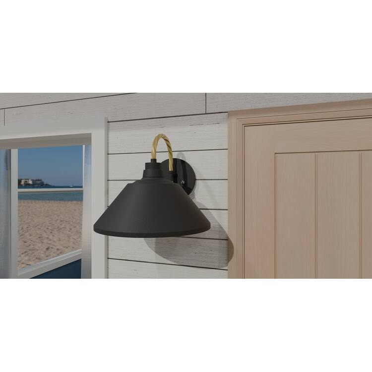 Matte Black One Light Outdoor Lantern from the Longshore Collection