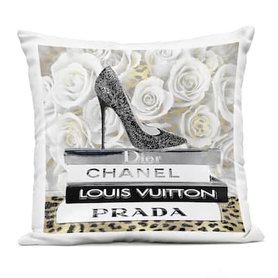 Stupell Glam Heel on Roses Printed Outdoor Throw Pillow Design by Madeline Blake
