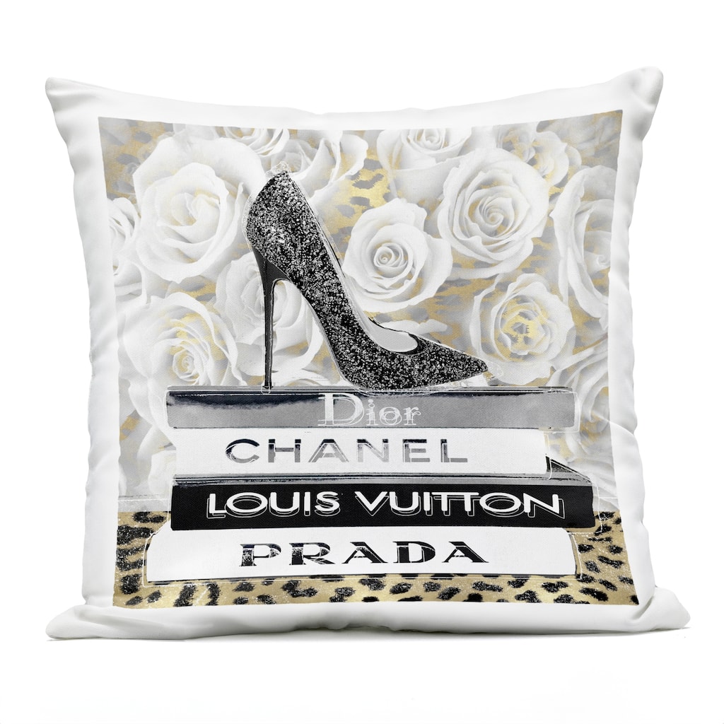 Stupell Glam Heel on Roses Printed Outdoor Throw Pillow Design by Madeline Blake