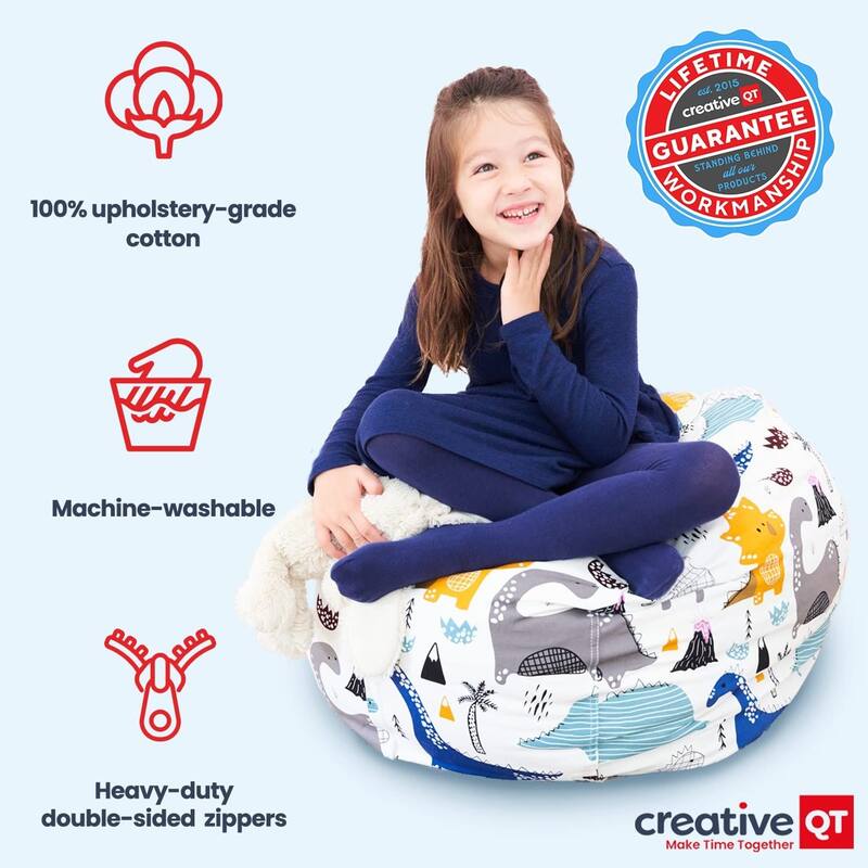 Stuff 'n Sit Large 33'' Bean Bag Storage Cover for Stuffed Animals & Toys, Giant Beanbag Chair for Plush