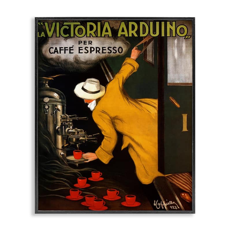 Stupell Vintage Espresso Advertisement Framed Giclee Art Design By Marcus Jules - 24 x 30 - Black