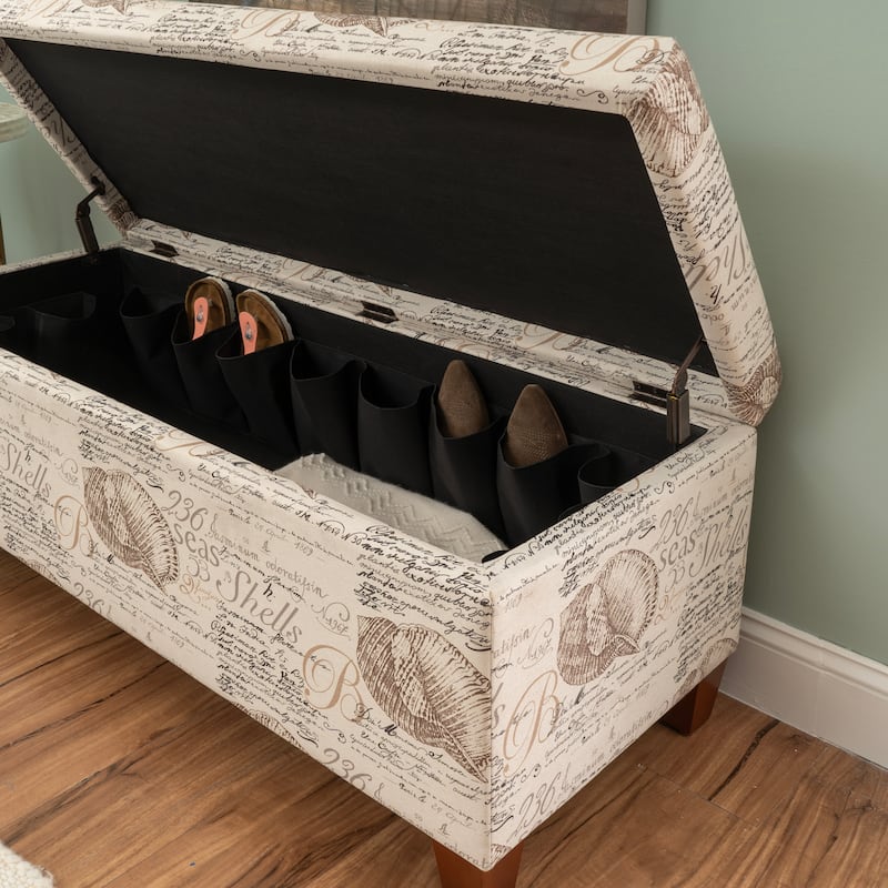 Copper Grove Clarkia Grey Tufted Flip-Top Ottoman with Shoe Storage