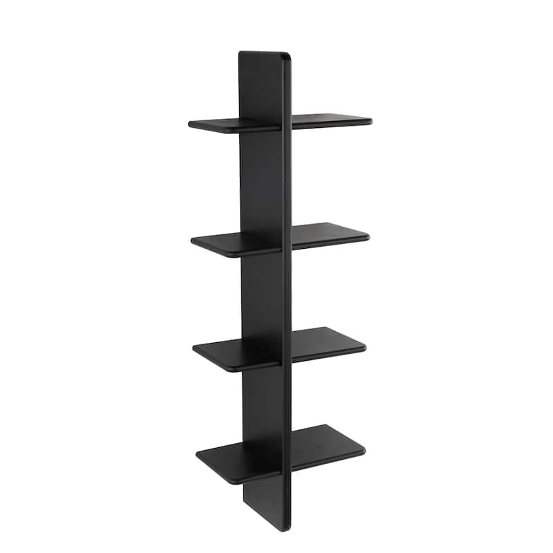 Wood Handmade 8 Shelf Wall Shelf - Light Brown or Black - Roche River Decor