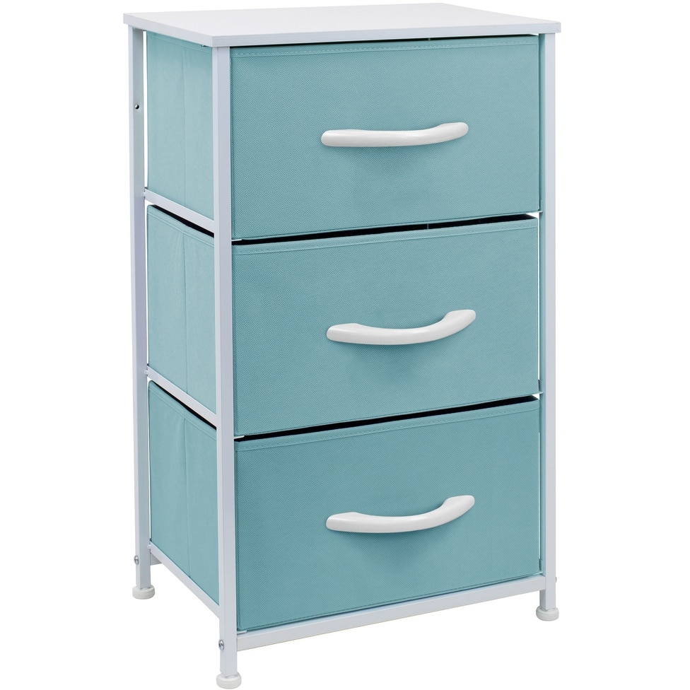 3 Drawer Bedside Nightstand End Table Bedroom Dresser, Pastel Colors