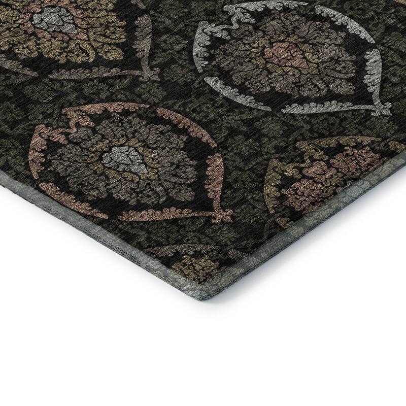 Premium Washable Super Soft Damask Glam Mayfield Rug