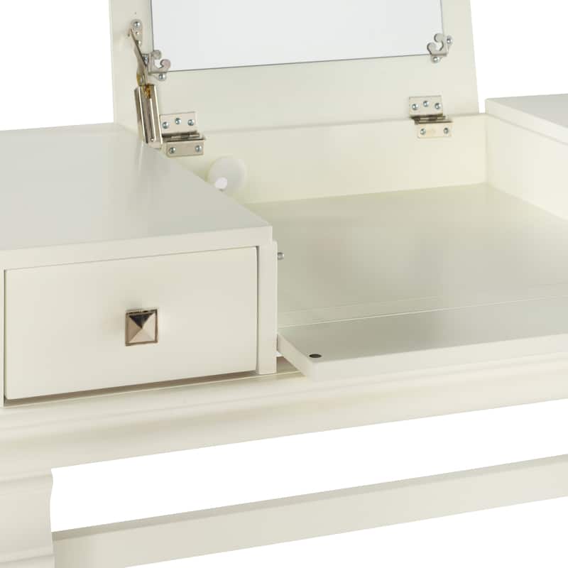 Linon Orhei White Vanity Set