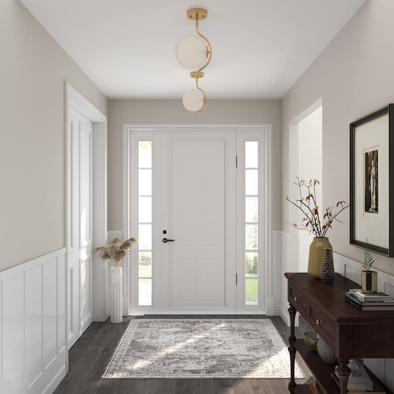 Acroma Modern Dimmable Glass Semi Flush Mount Ceiling Lighting