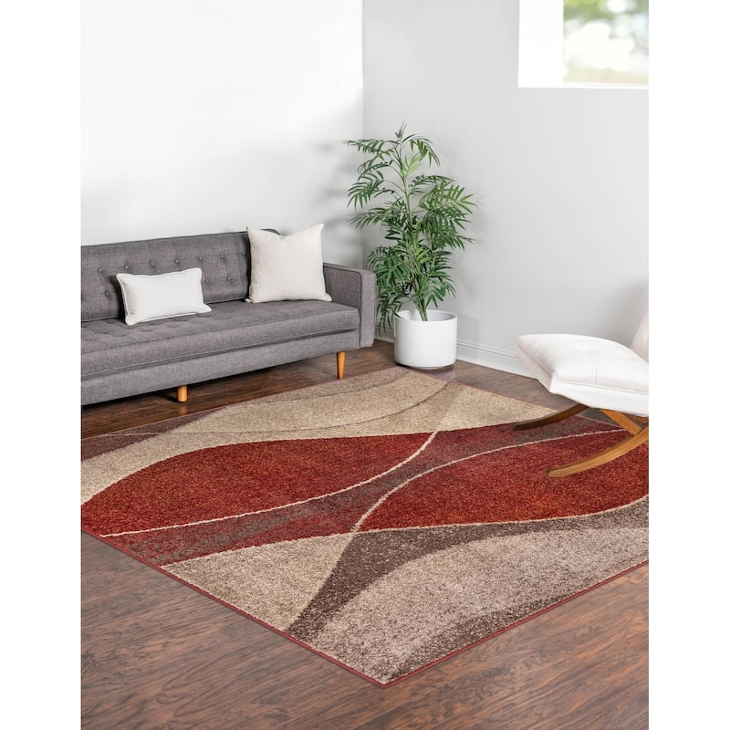 Contemporary Beallara Collection Area Rug - 4' Square - Multi
