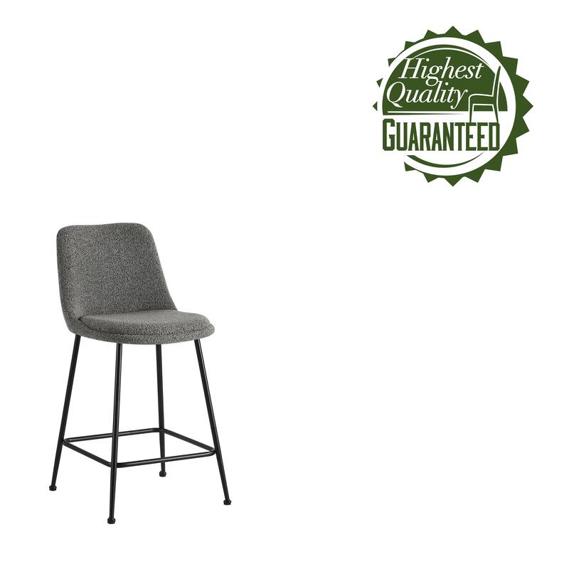 Porthos Home Teo Fabric Armless Counter Stools with Steel Legs, Set of 2