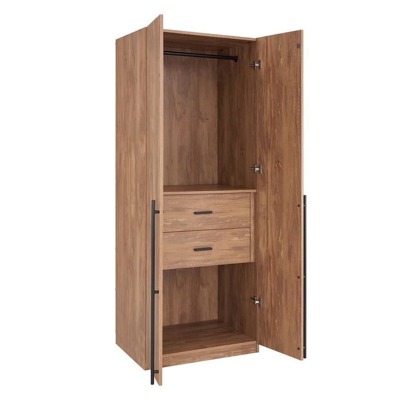 Manhattan Comfort Lee Modern Freestanding 2-Piece Module Wardrobe Closet Armoire