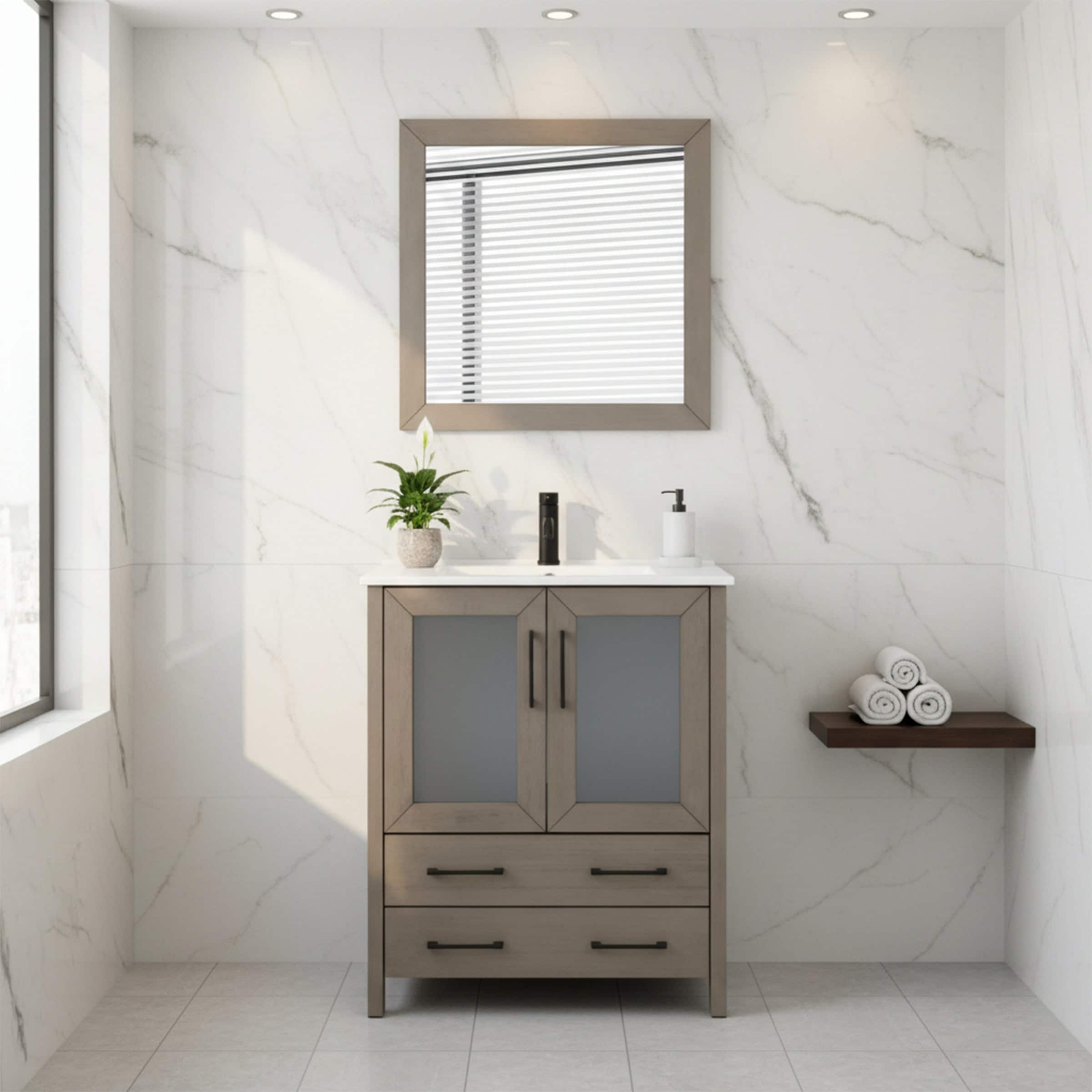 Vanity Art 30-in. Single-sink Bathroom Vanity w/ Wall Mirror - 29.1 W x 18.1 D x 35.8 H