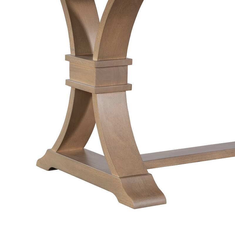 Christopher Knight Home - Rustic Extendable Dining Table with Rubberwood X-Frame Base and Extension Leaf