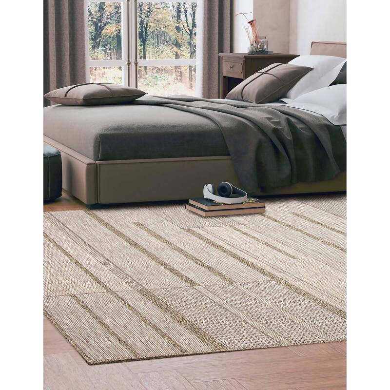 ECARPETGALLERY Machine Woven Atlas Taupe Area Rug