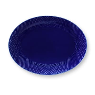 Lyngby Porcelæn Rhombe Color Oval Serving Dish, W: 13.8"