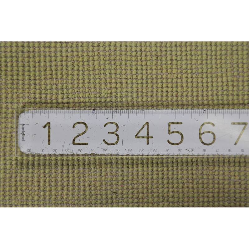 Hand Knotted Oriental 100% Wool Carpet Modern Solid Green Gabbeh Area Rug - 9' 8'' X 5' 3''